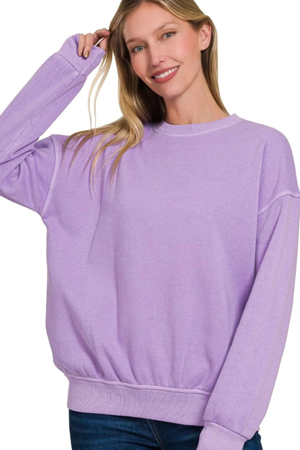 Lavender Haze Pigment Fleece Sweatshirt