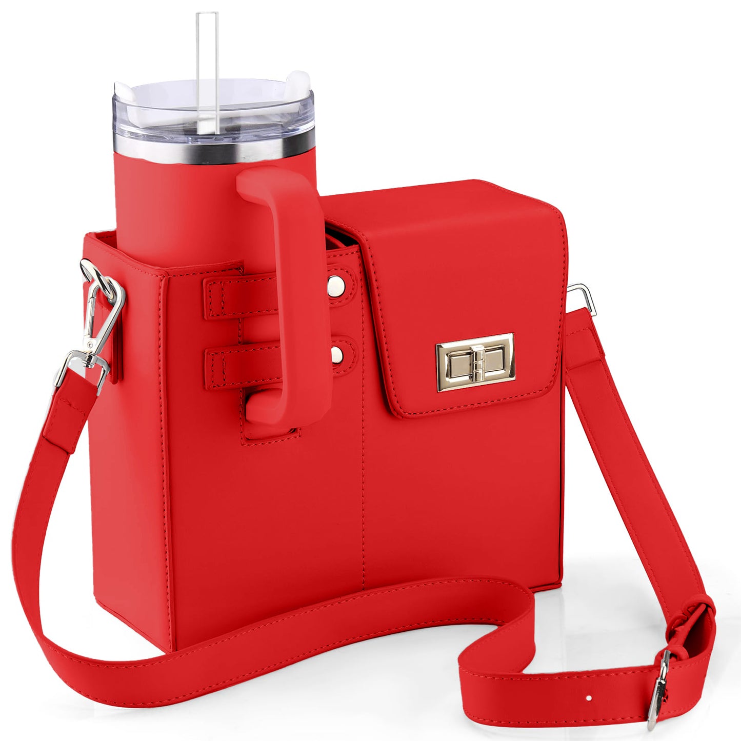 Crossbody Bag with Sports Water Bottle Holder for Women Purse