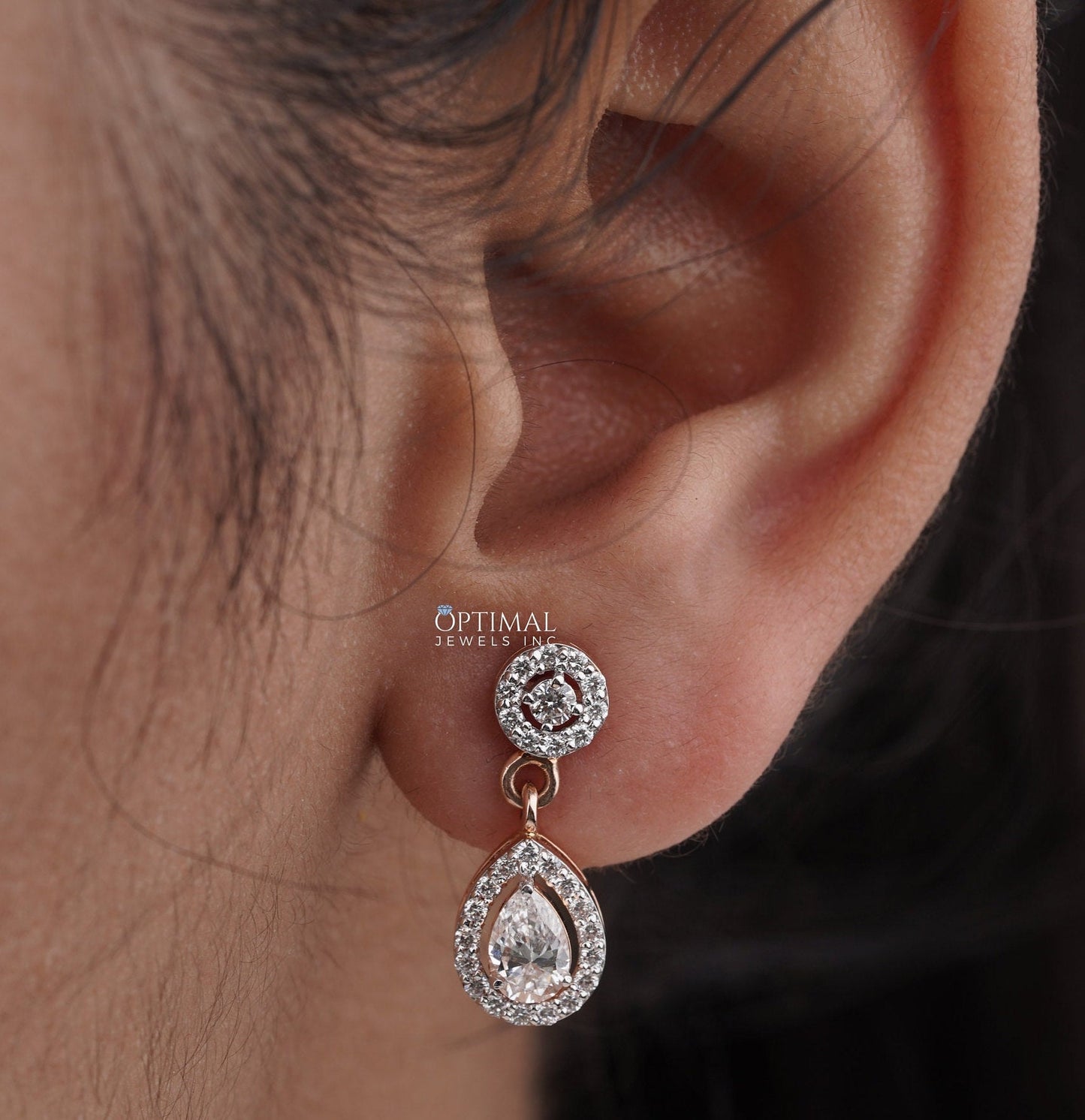 Dazzling Two-Stone Halo Earrings – 2.00 CTW Lab-Grown Diamonds