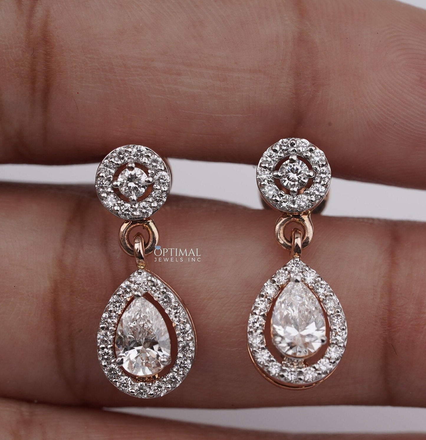 Dazzling Two-Stone Halo Earrings – 2.00 CTW Lab-Grown Diamonds