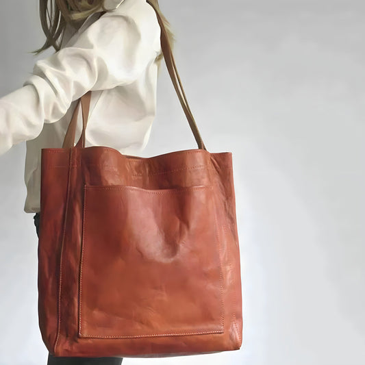 Opal - Stylish Multi-Pocket PU Leather Tote Bag