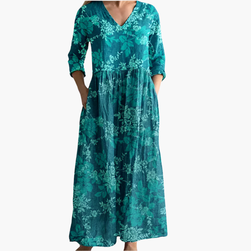 Millicent - Ocean Fern Tummy Coverage Dress