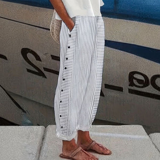 Caroline™ | Women’s Light Linen Trousers Grey