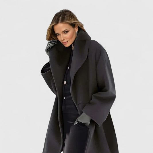 Viviane | Elegant coat with minimalist design Black