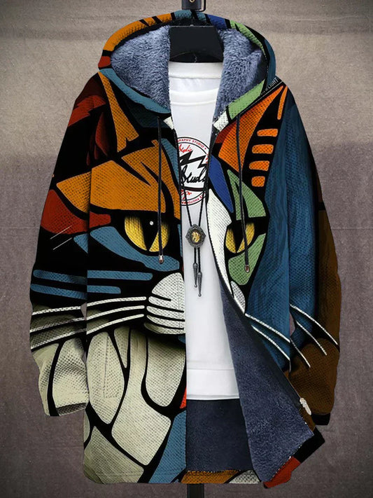 Rhys | Hooded Jacket with Artistic Print 4XL