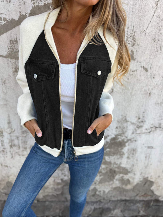 Mira | Denim Jacket Black White