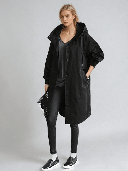ELISE | WATER REPELLENT TRENCH COAT Black