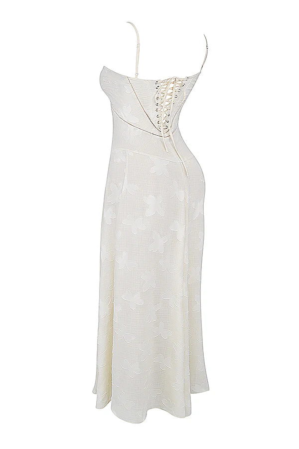 Floral Tie-Back Maxi Dress - Ivory
