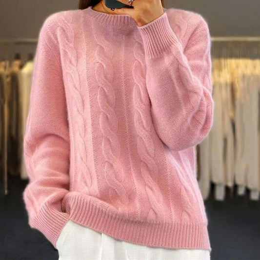 Angelika - Classic Warm Knit Jumper Pink