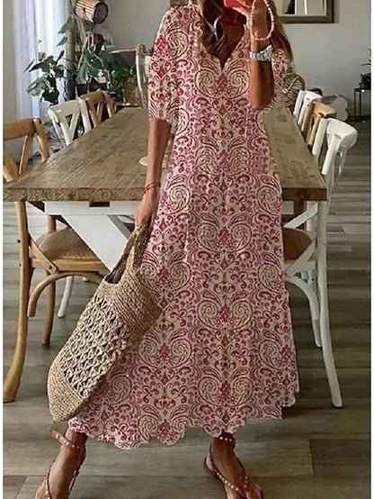 Luna | Effortless Boho Dress with Flattering Fit Red