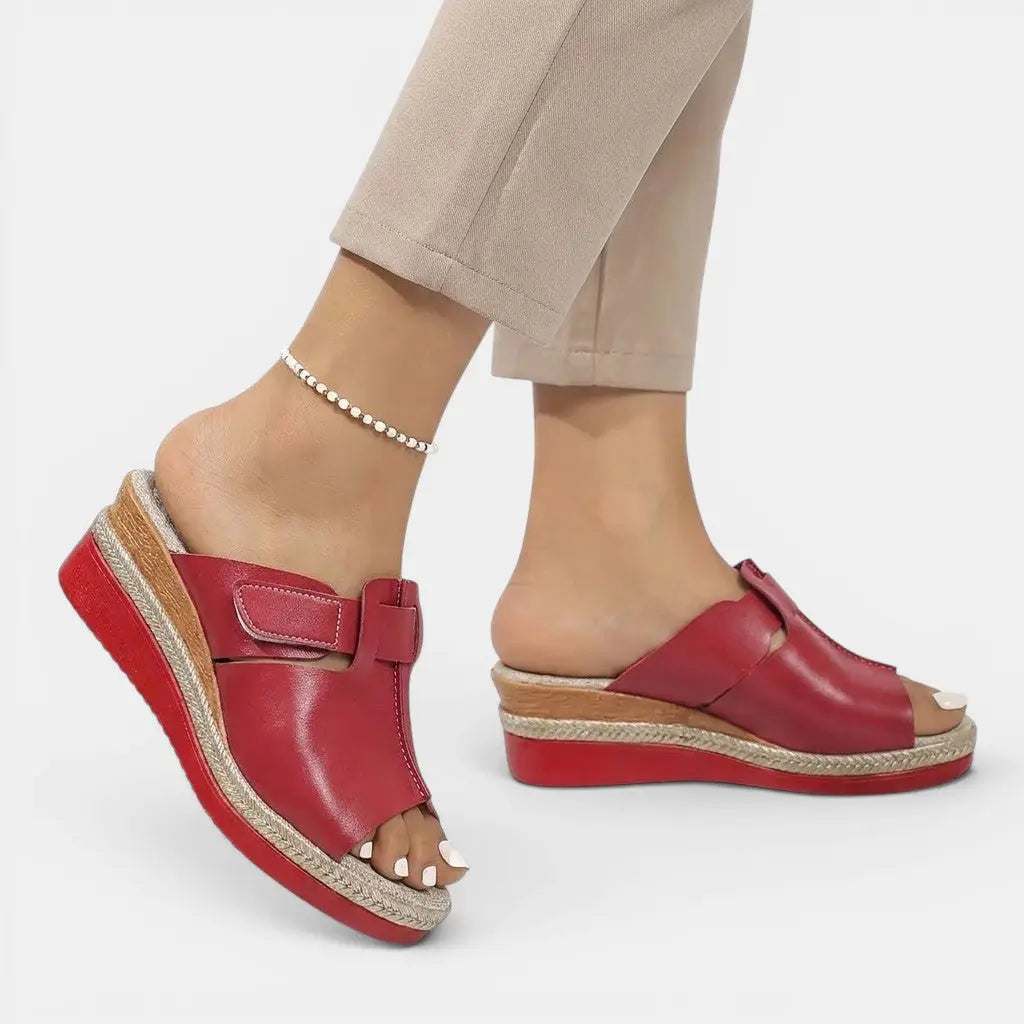 Vibrant — Colorful Cushioned Sandals With Stylish Comfortable Summer Design Red