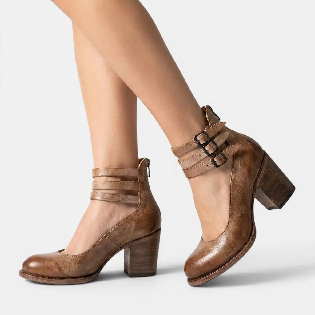 Doublewedge — PU Leather Open Toe Wedge Sandals With Comfortable Double Strap Design Dark brown