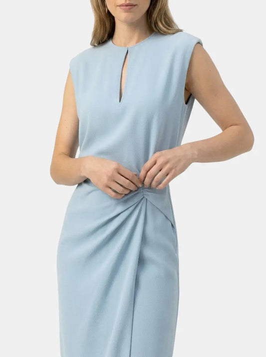 Theodosia — Elegant Midi Cocktail Dress With Keyhole Neckline And Ruched Waist