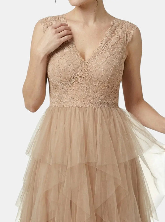 Odette — Lightweight Chiffon Mini Cocktail Dress With Elegant Ruffled Party Design