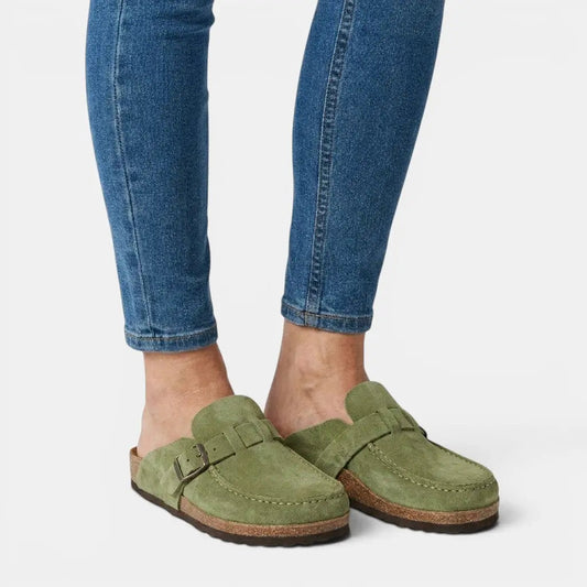 Buckleblack — Synthetic Slip-On Loafers With Chic Black Casual Buckle Detail Design Green