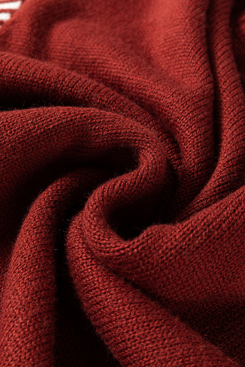 ⏰Hot Sale- Women's Cozy Contrast Trim Crewneck Sweater (BUY 2 FREE SHIPPING)