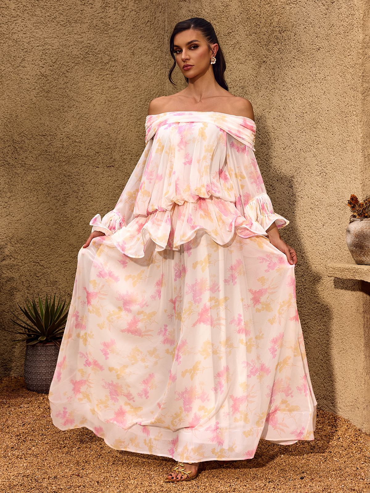 Rosalie Off-Shoulder Ruffle Maxi Dress