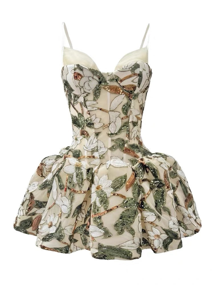 Garden Bloom Bubble Mini Dress