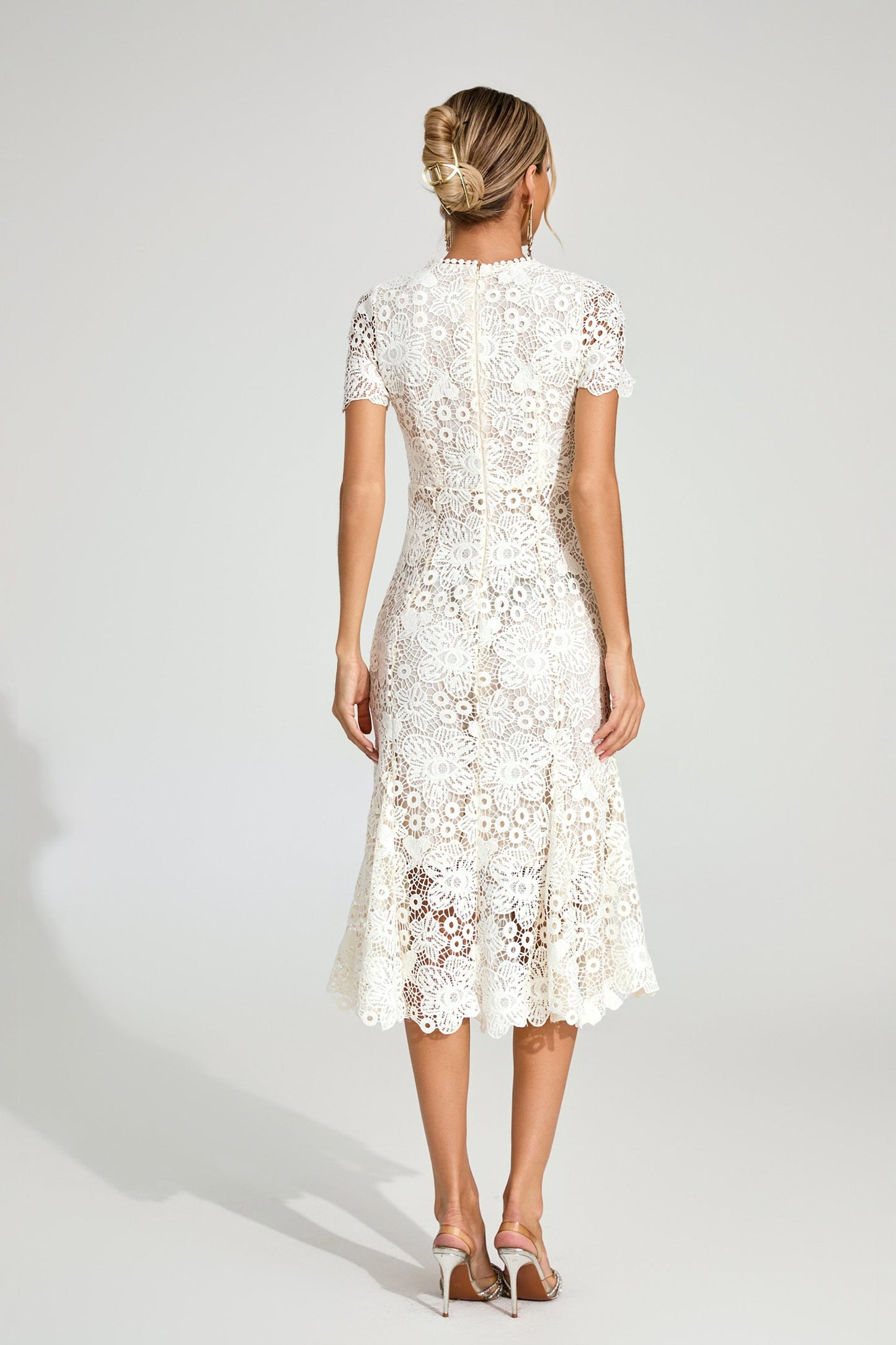 Florence White Lace Midi Dress
