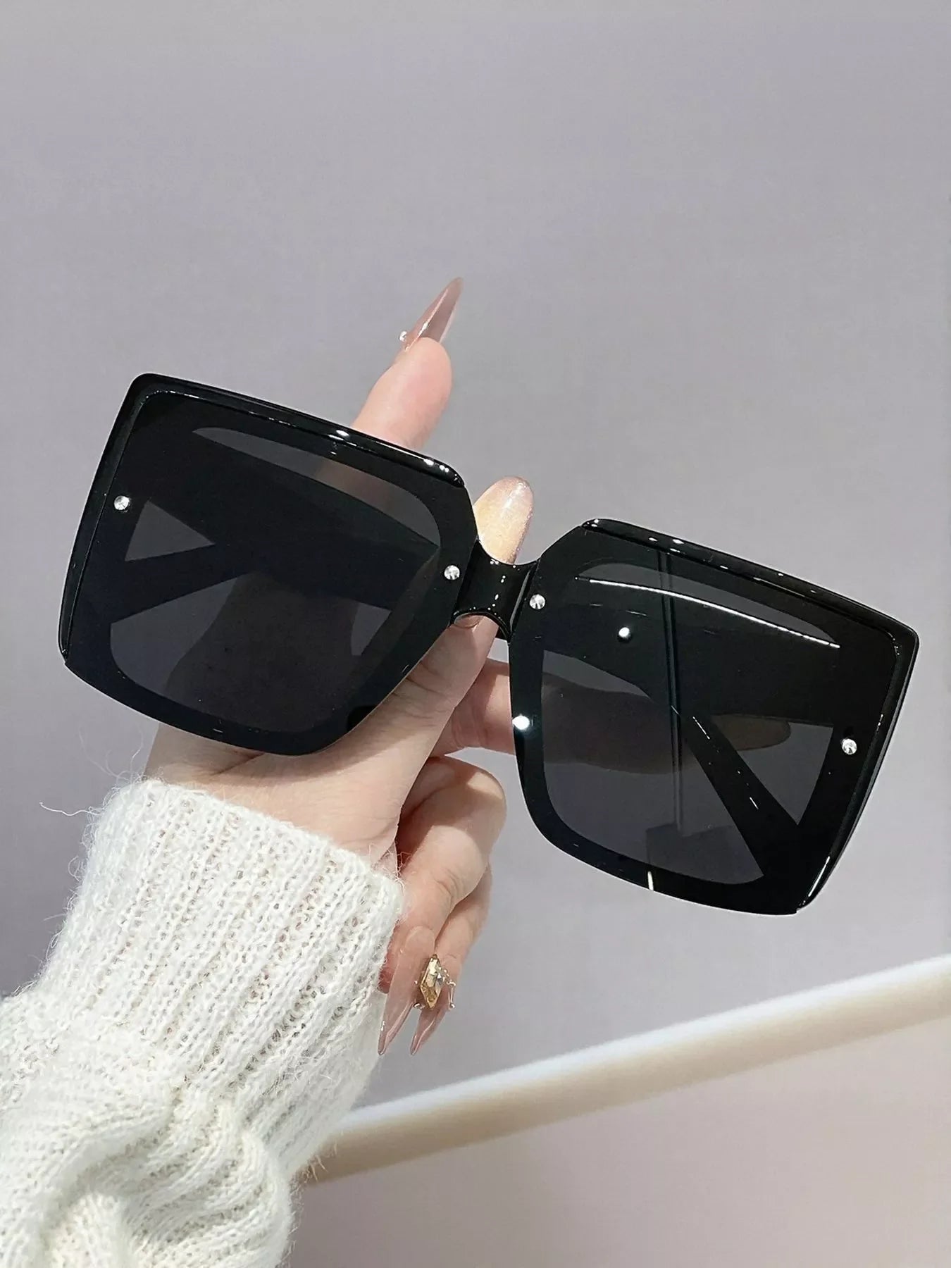 Oversized Square Sunglasses UV400 | Lightweight PC Frame