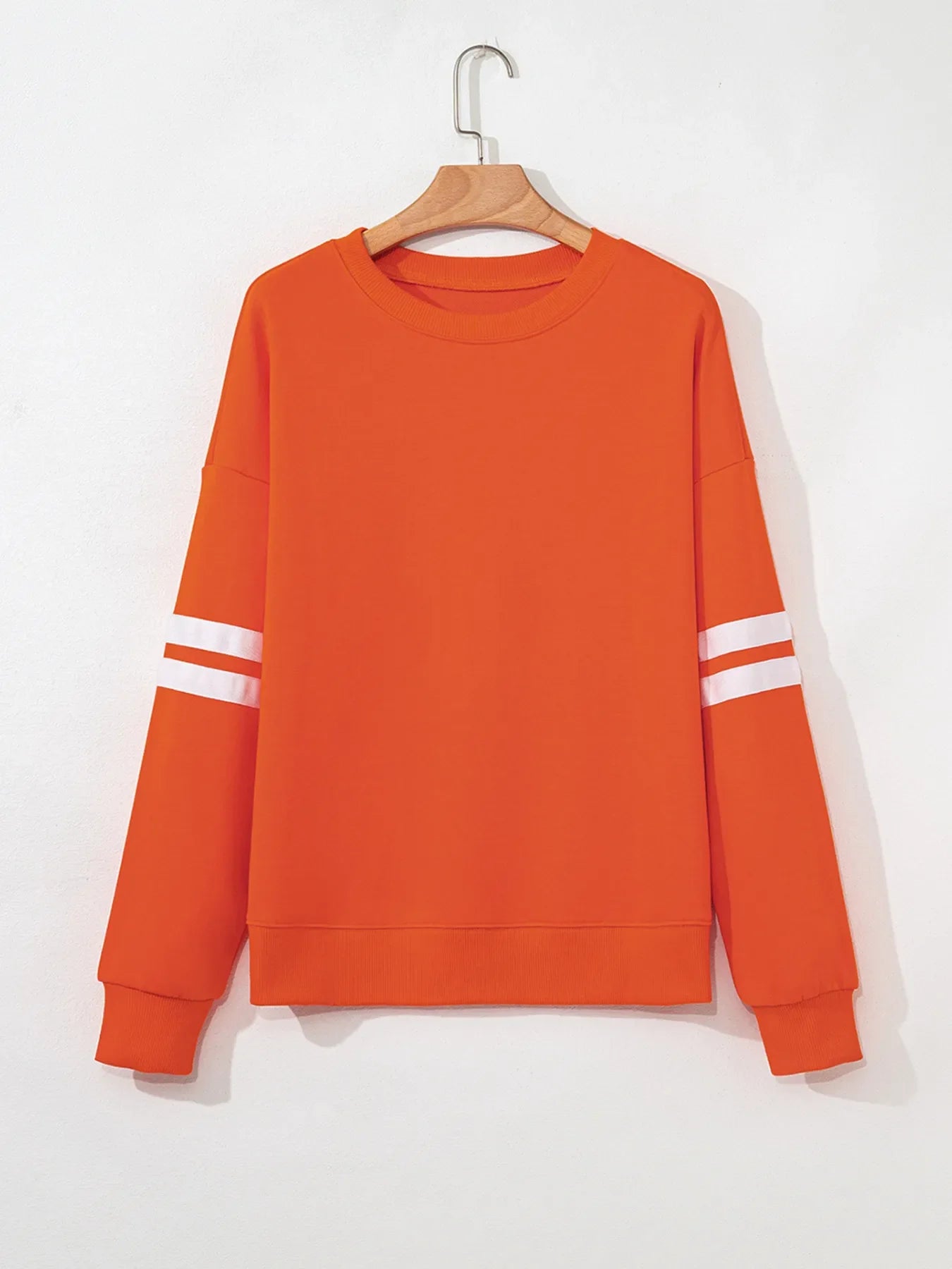 Stripe Round Neck Long Sleeve Sweatshirt