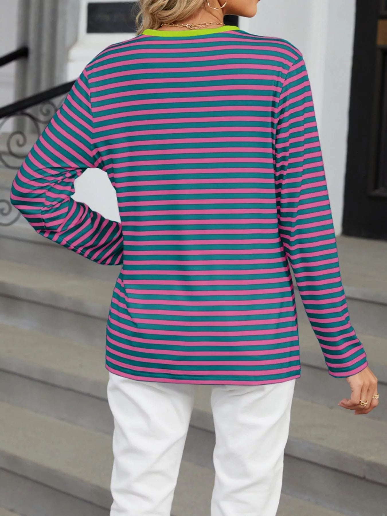 Striped Long Sleeve Henley T-Shirt – Classic Comfort with Modern Style