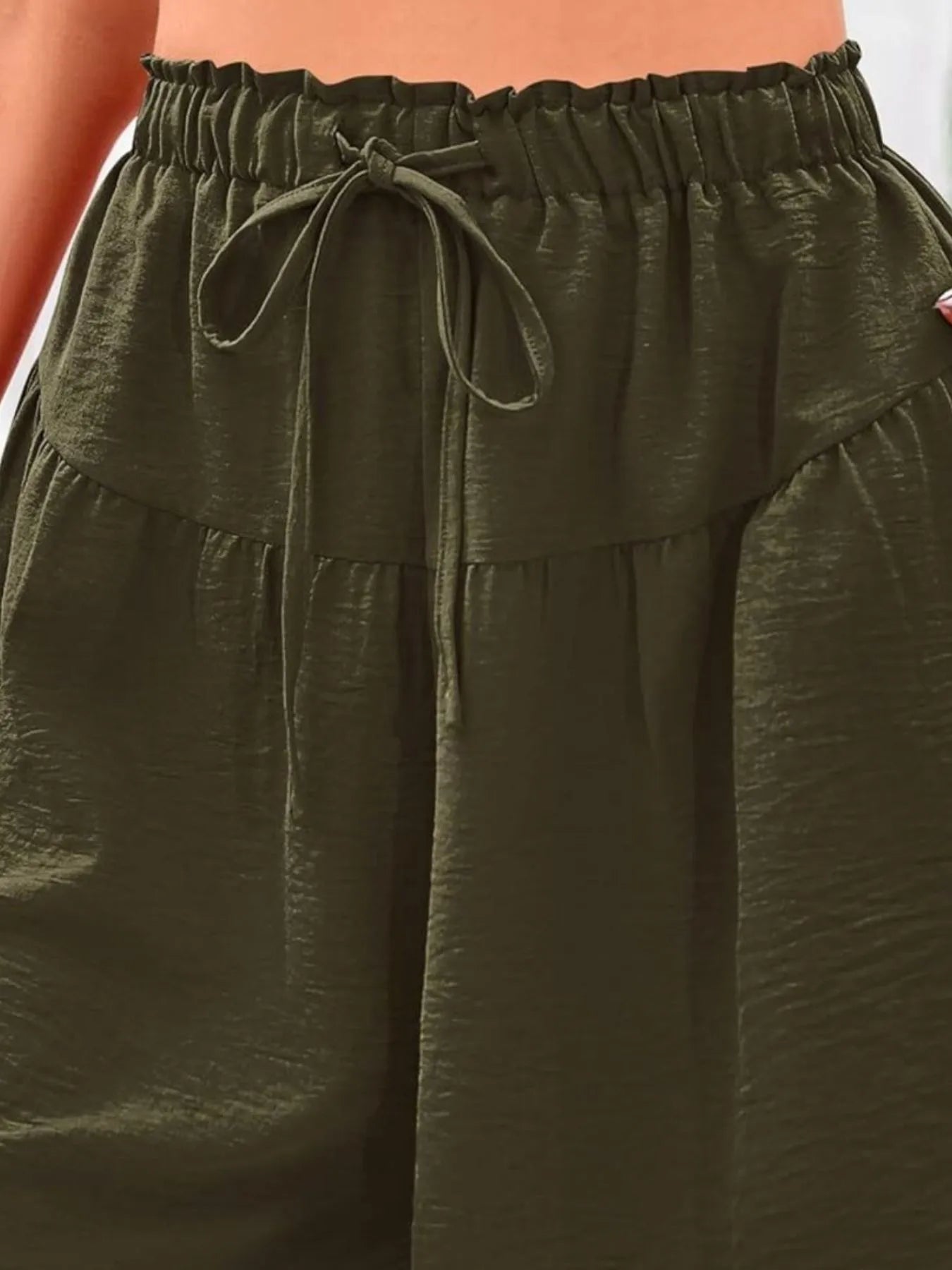 Full Size Casual Drawstring High Waist Relaxed Shorts Plus Size