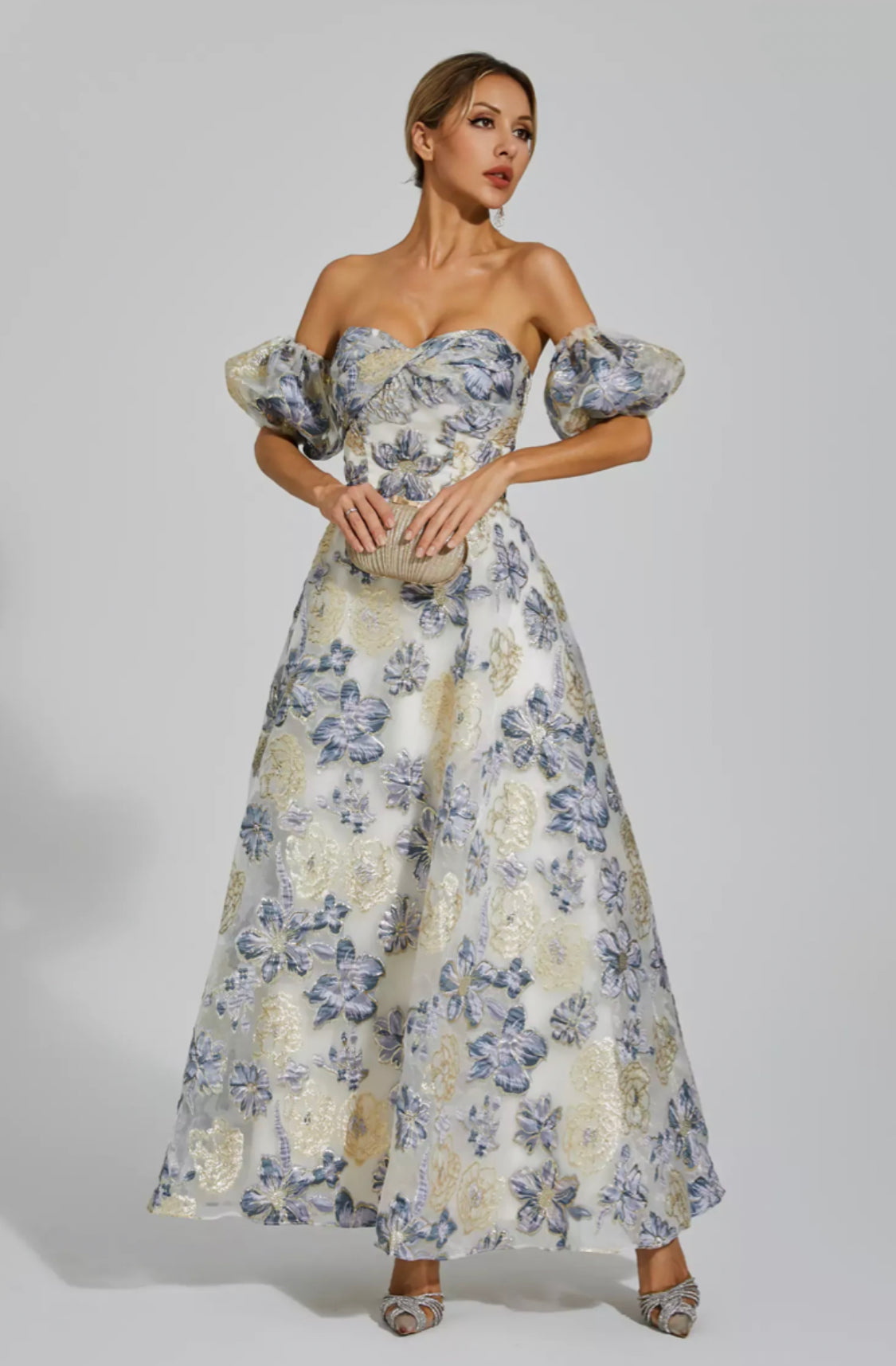 Reem flower off shoulder maxi dress Size XS