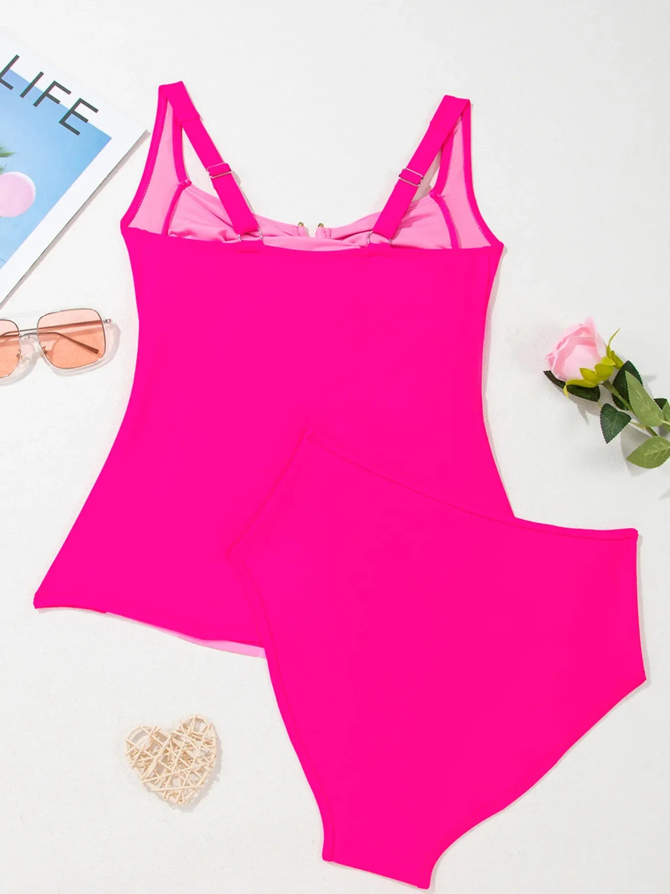 Sculpt & Support Pink Two Piece Tankini Swimsuit