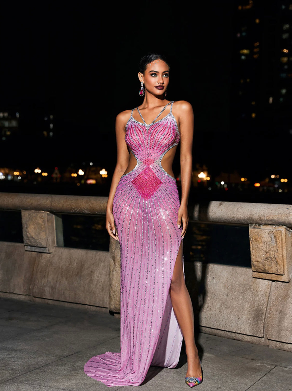 Cele crystal maxi dress