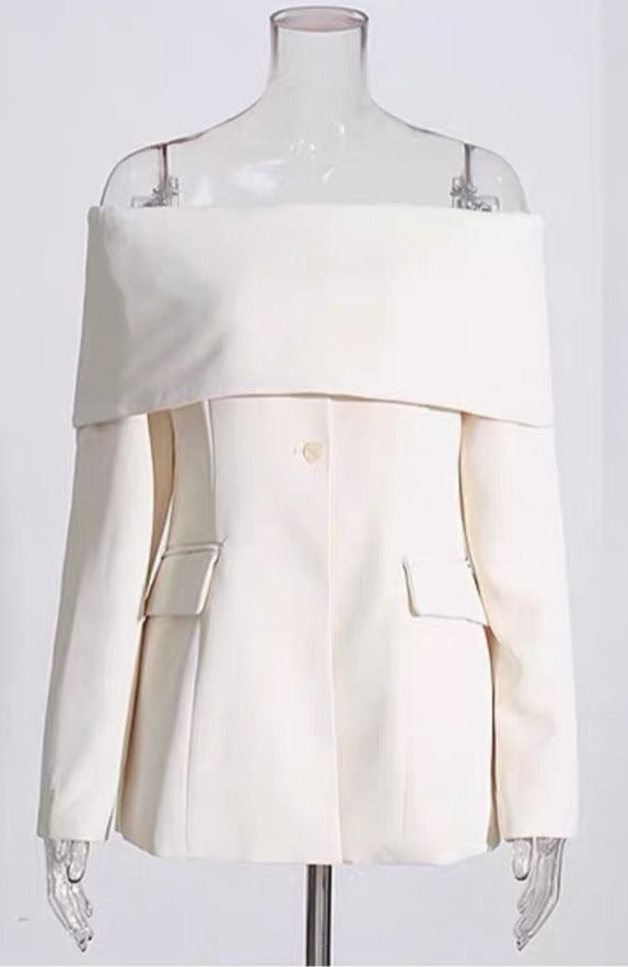 Off shoulder blazer black/white Size M