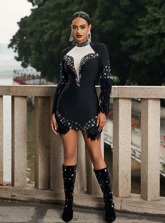 Lilly rhinestone mini dress
