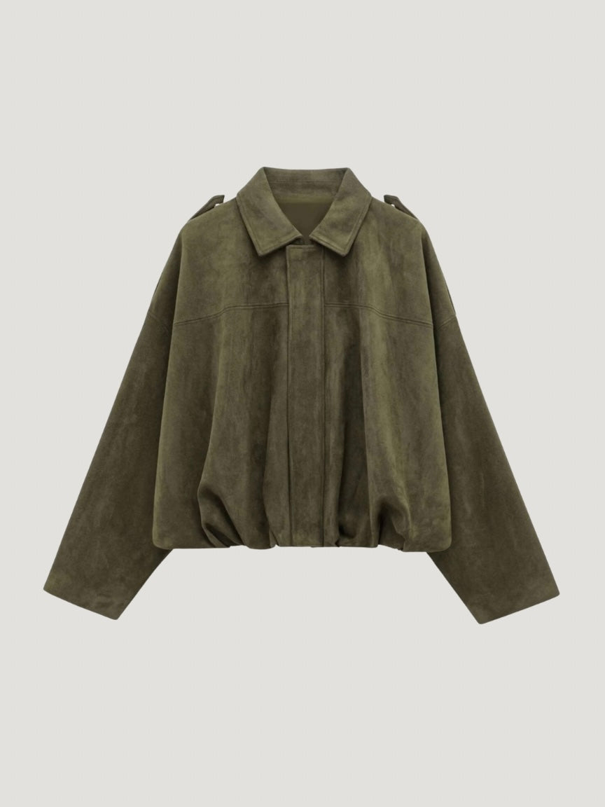 Lara | Suede Bomber Jacket