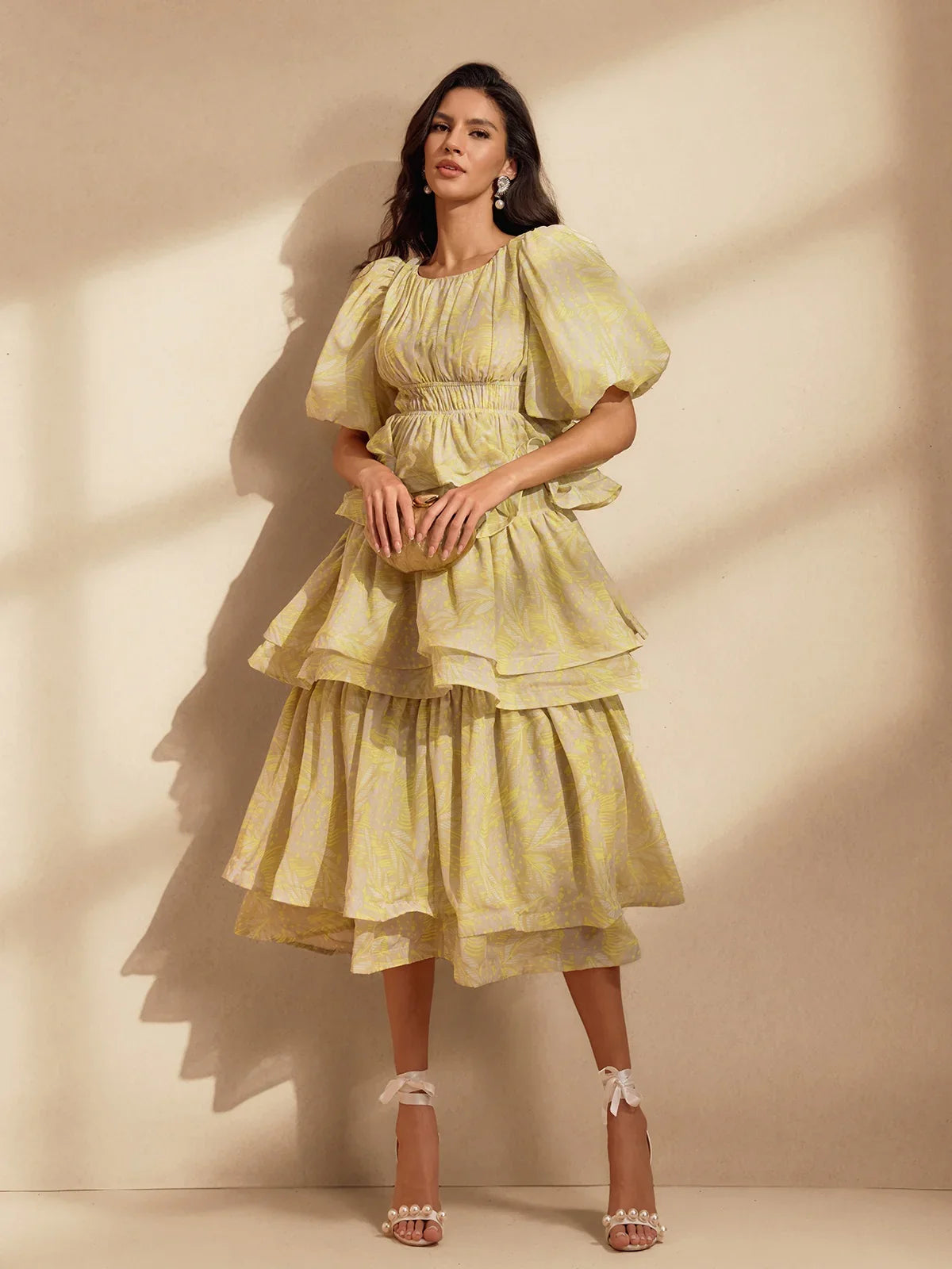 Camille Tiered Ruffle Puff Dress Set