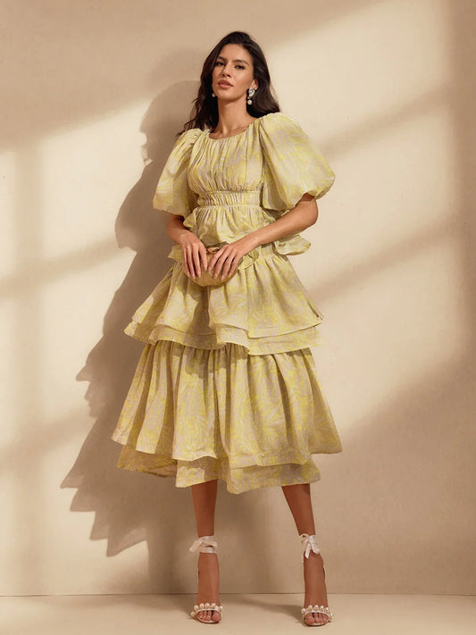 Camille Tiered Ruffle Puff Dress Set