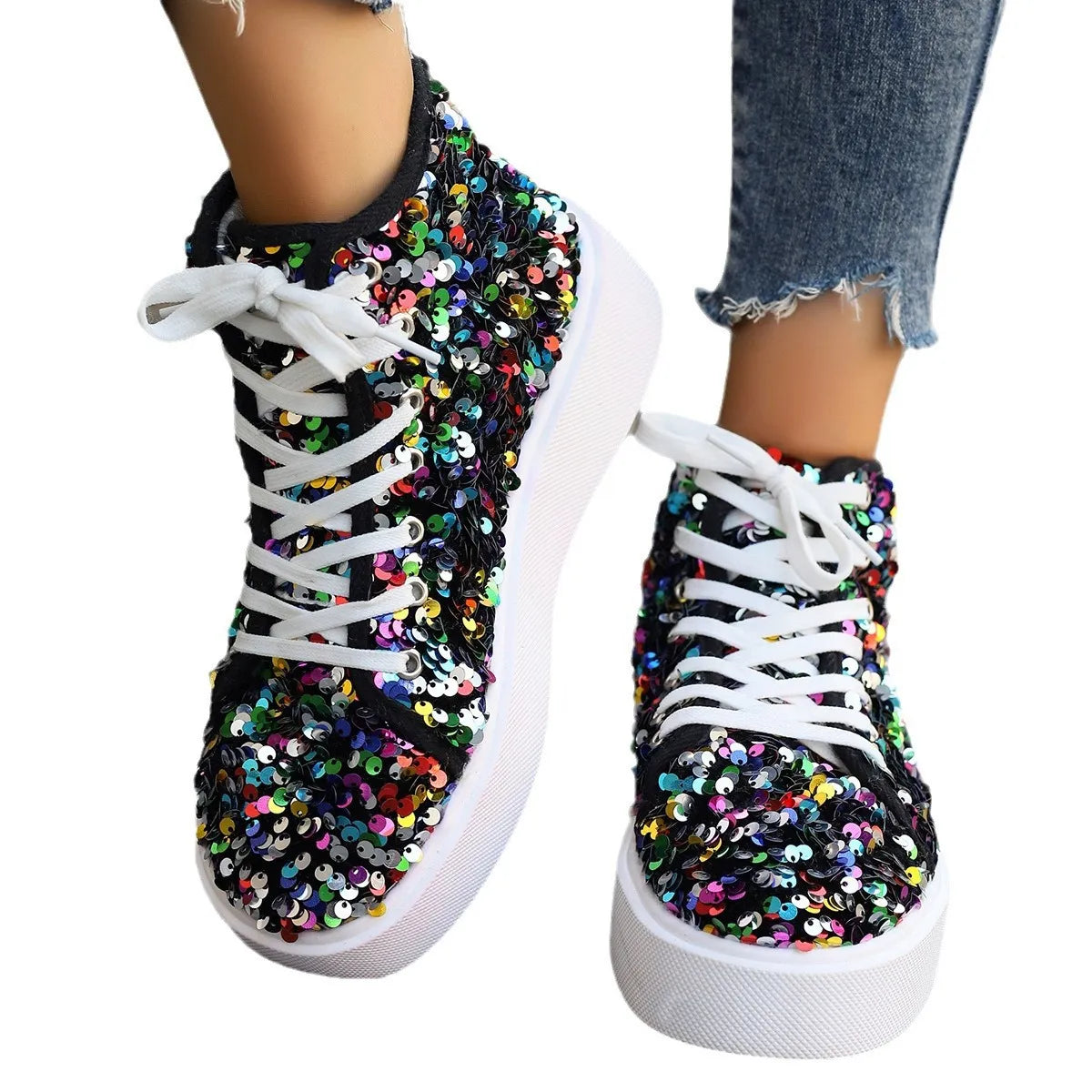 BlingStep Round Toe Sneakers