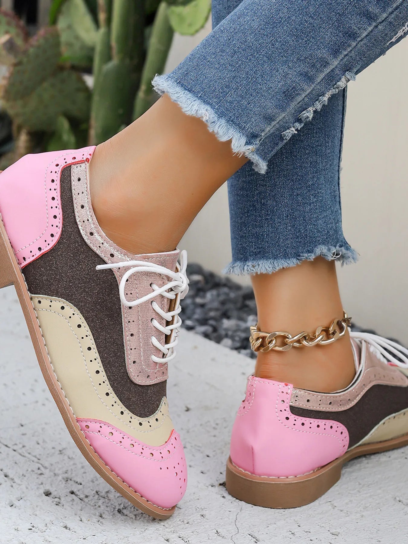 Color Block Flats -  Loafers