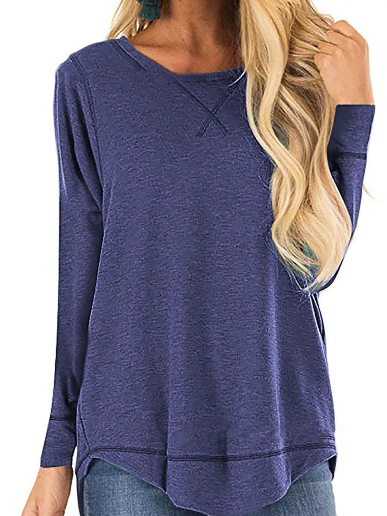 Casual Round Neck Long Sleeve T-Shirt