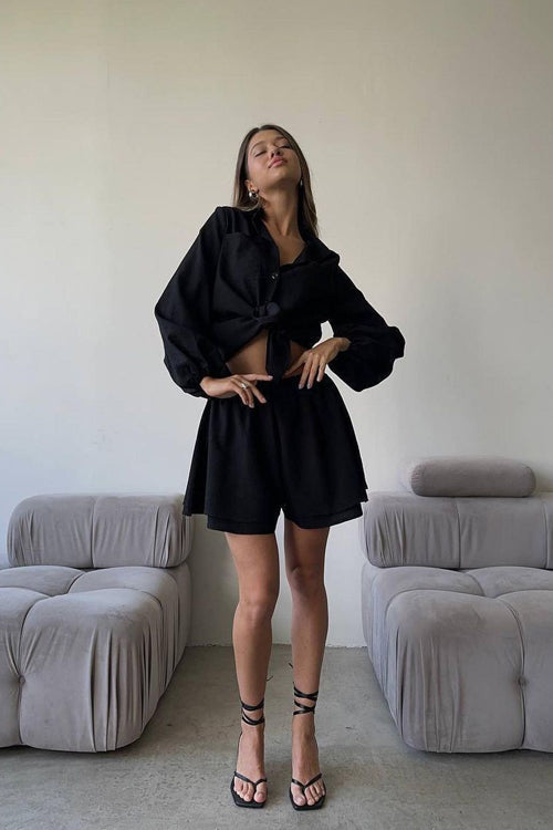 In Your Happy Place Tied Up Suit - 5 Colors Black