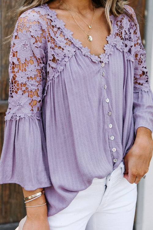 Dream Date Lace Embroidery Top - 3 Colors Purple
