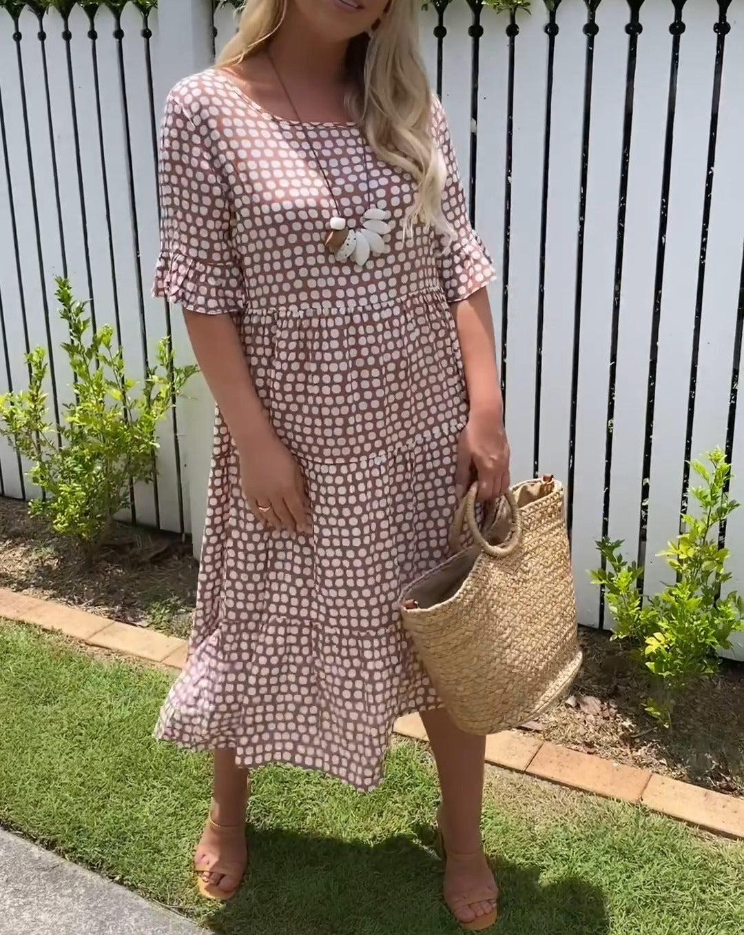 Rebecca – Lässig-schickes Midikleid mit Rüschenärmeln