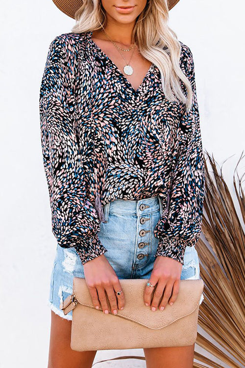 Perfect Outing Floral Print Smocked Top - 3 Colors Black