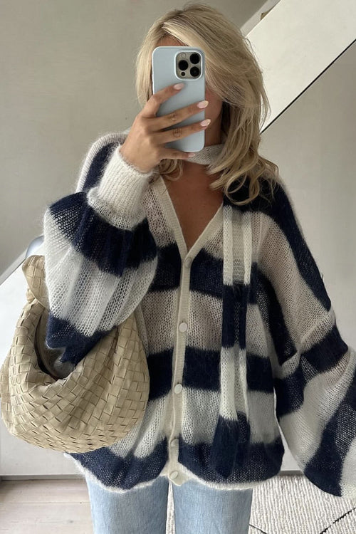 Campfire Cozy Striped Sweater with Scarf