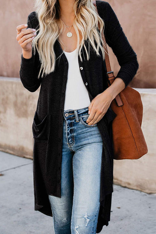 Staying Chic Long Sleeve Knit Cardigan - 6 Colors Black