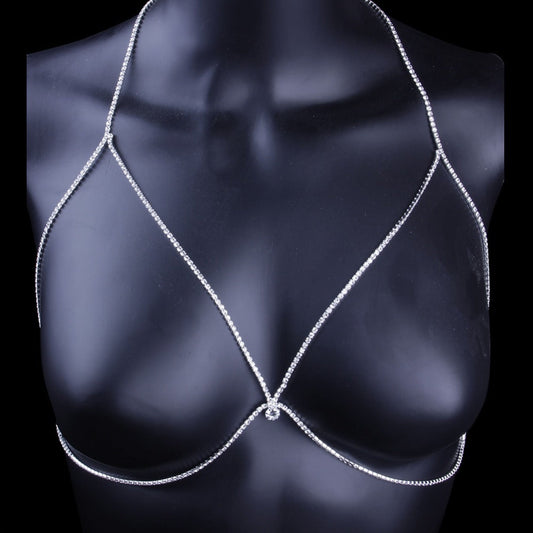 Rhinestone Sexy Bikini Accessories Chest Necklace