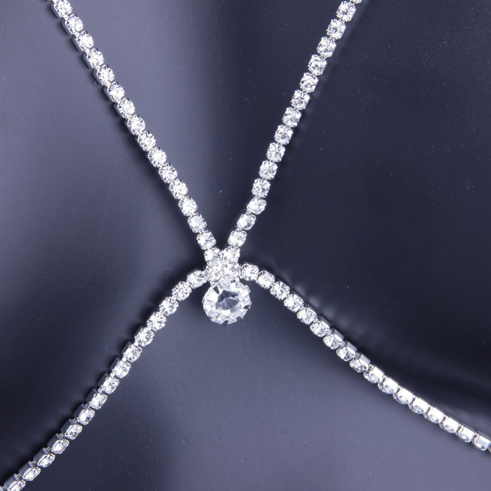 Rhinestone Sexy Bikini Accessories Chest Necklace