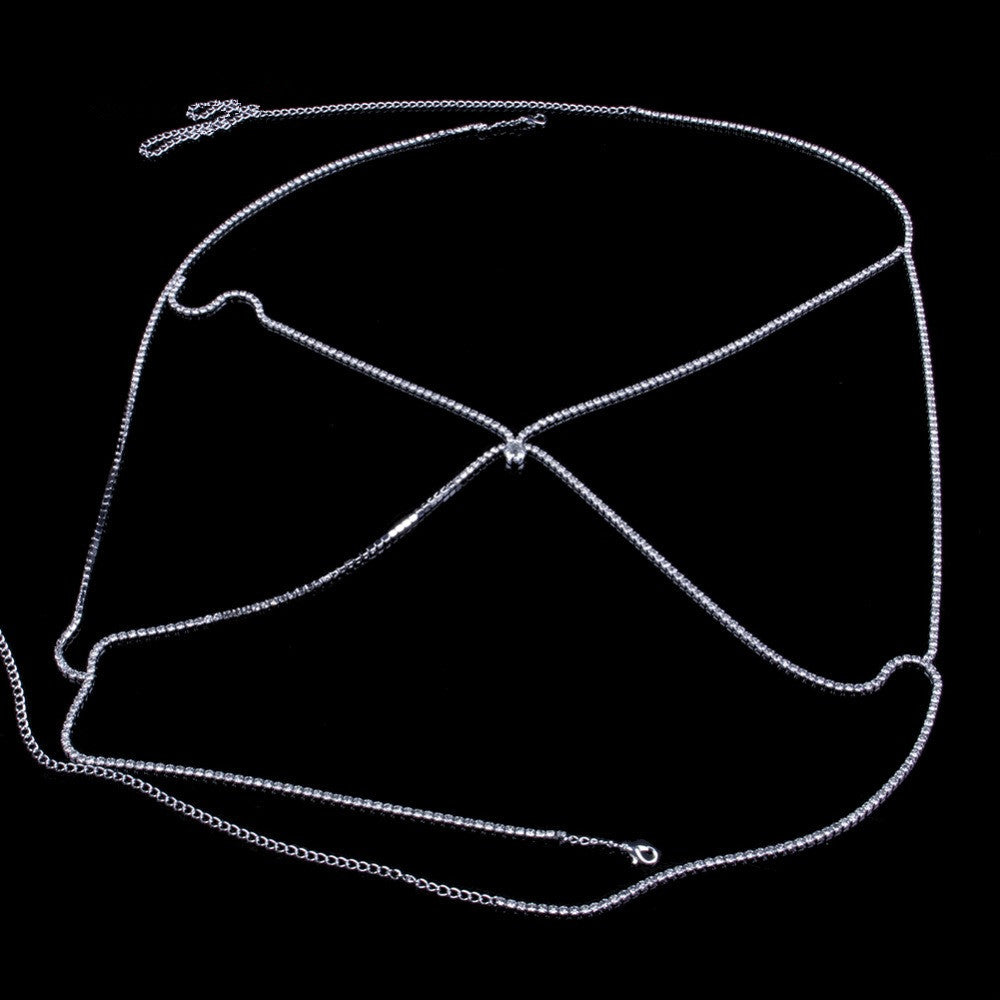 Rhinestone Sexy Bikini Accessories Chest Necklace