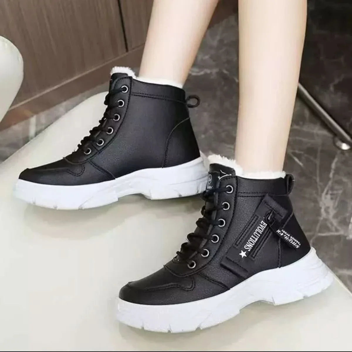 Lace Up Warm Ankle Boots