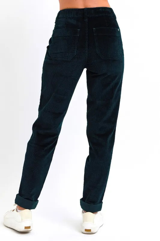 Emerald High Waist Corduroy Cuffed Jogger - Inclusive Sizes