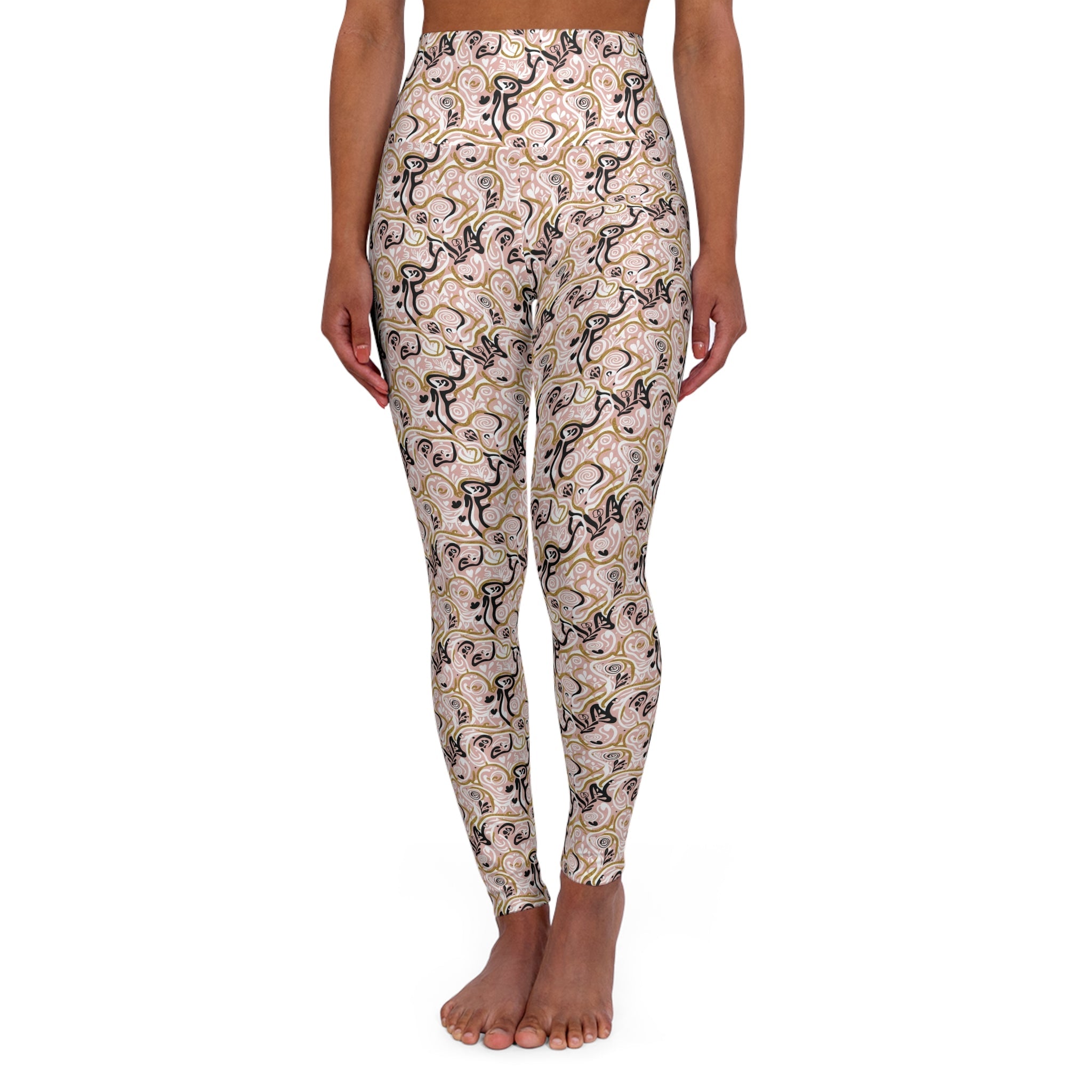 Swageye Celestial Blush High-Waist Marble Print Yoga Leggings